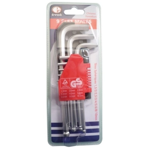 Clés males têtes sphèriques x9 sc - EVOE