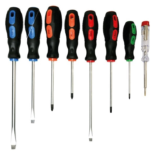 Tournevis manches bi-matiere lot de 8 - FISCHER DAREX