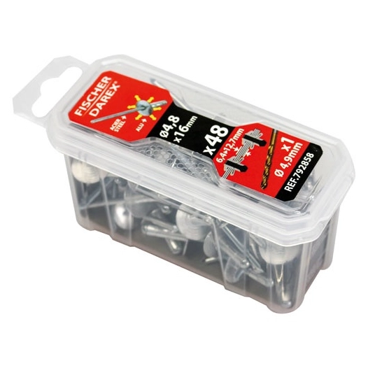Rivets aveugle 4.8x16 x 48 pièces tête large - FISCHER DAREX