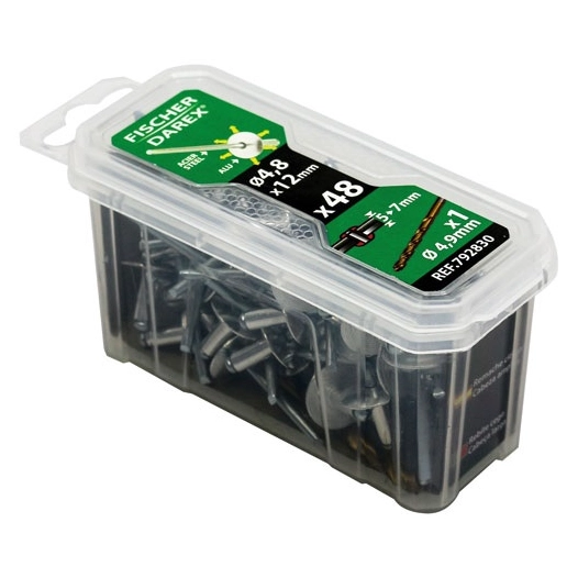 Rivets aveugle 4.8x12 x 48 pièces tête large - FISCHER DAREX