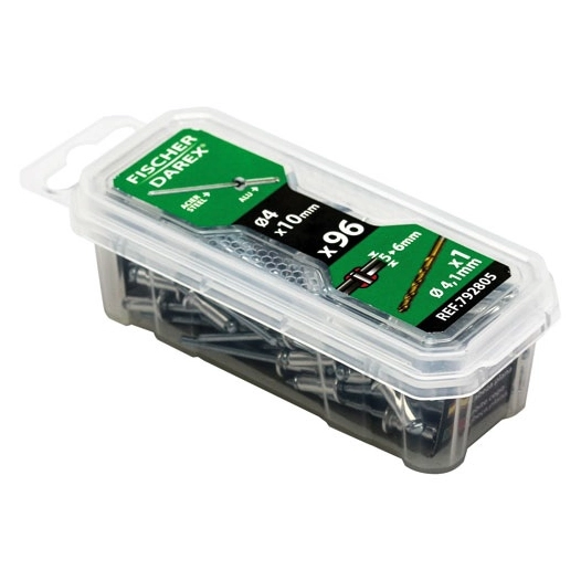 Rivets aveugle 4x10 x96 pièces tête plate - FISCHER DAREX