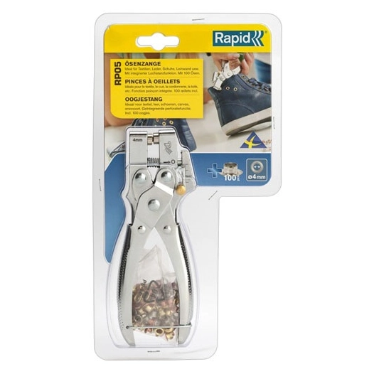 Pince à oeillets RP05 + 100 oeillets diam.4 blister - RAPID