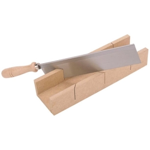 Boîte à onglet bois 300mm+scie à dos - FISCHER DAREX