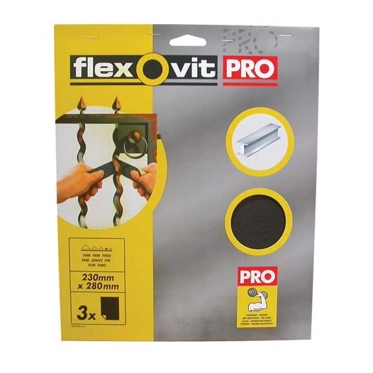 Toile émeri grain fin par 3 sur carte - FLEXOVIT