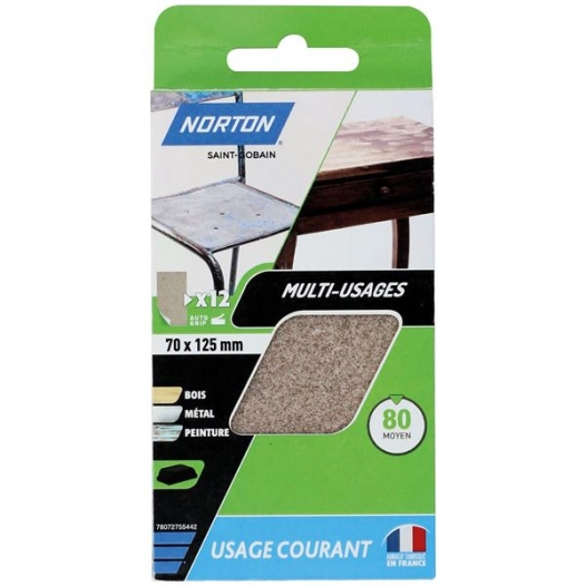 Patins pour cale a poncer 70x125 grain 80 - NORTON
