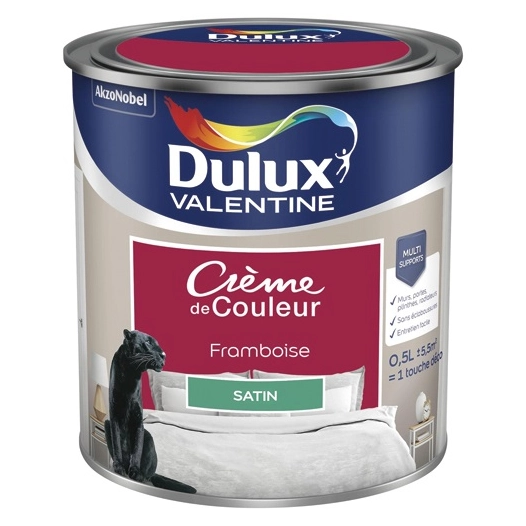 Valentine crème de couleur satin 0.5l framboise - DULUX VALENTINE