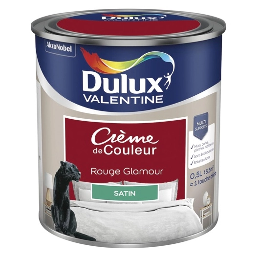 Valentine crème de couleur satin 0.5l rouge glamour - DULUX VALENTINE