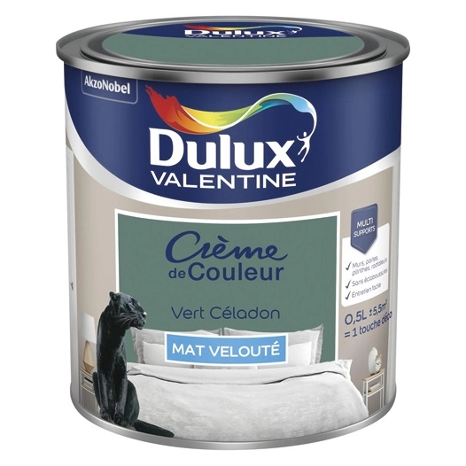 Valentine crème de couleur mat 0.5l vert céladon - DULUX VALENTINE
