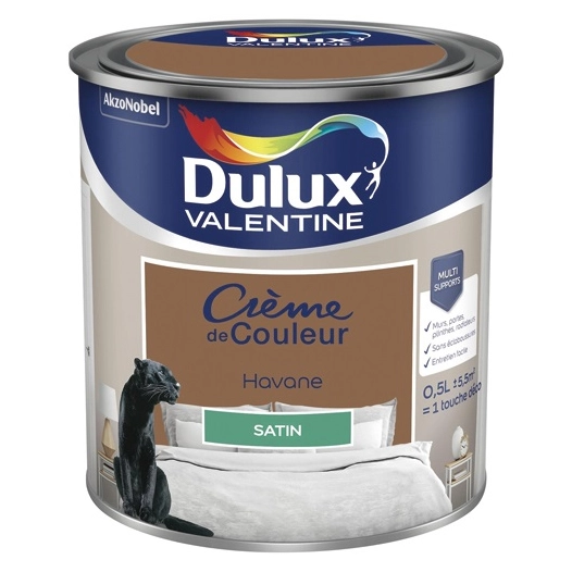 Valentine crème de couleur satin 0.5l havane - DULUX VALENTINE