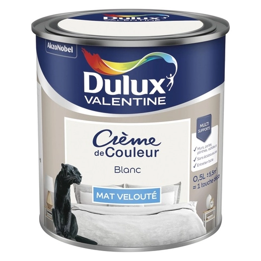 Valentine crème de couleur mat 0.5l blanc - DULUX VALENTINE