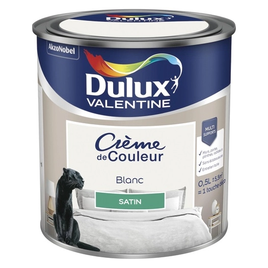 Valentine crème de couleur satin 0.5l blanc - DULUX VALENTINE