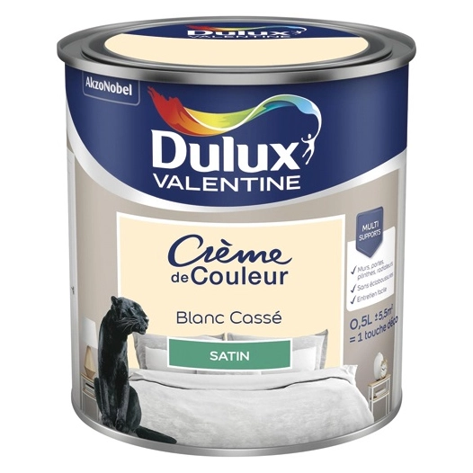 Valentine crème de couleur satin 0.5l blanc cassé - DULUX VALENTINE