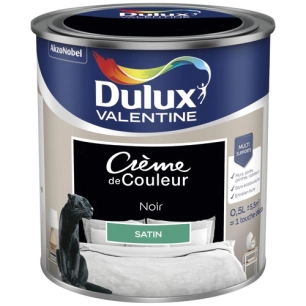Peinture crème de couleur satin 0.5 litre noir - DULUX VALENTINE