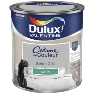 Valentine crème de couleur satin 0.5l béton gris - DULUX VALENTINE