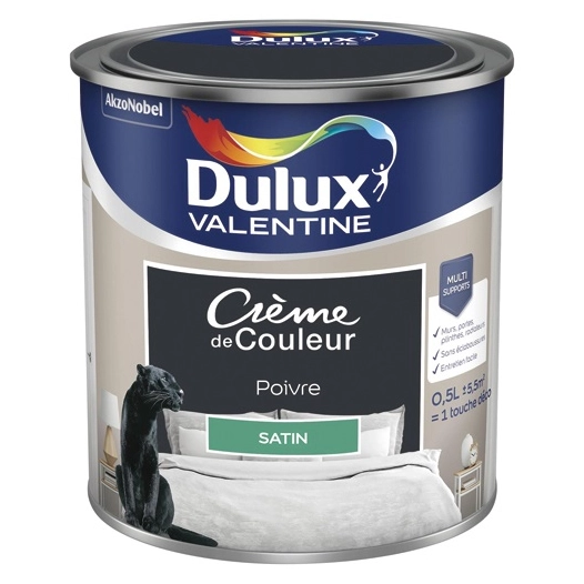 Valentine crème de couleur satin 0.5l poivre - DULUX VALENTINE