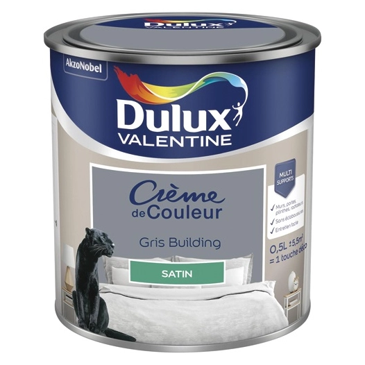Valentine crème de couleur satin 0.5l gris building - DULUX VALENTINE