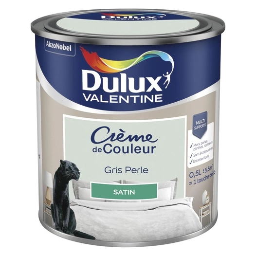 Valentine crème de couleur satin 0.5l gris perle - DULUX VALENTINE
