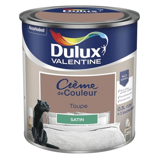 Valentine crème de couleur satin 0.5l taupe - DULUX VALENTINE