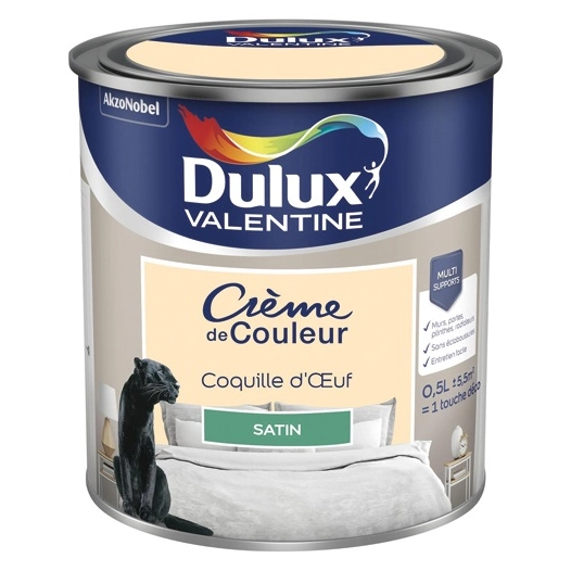 Valentine crème de couleur satin 0.5l coquille d'oeuf - DULUX VALENTINE