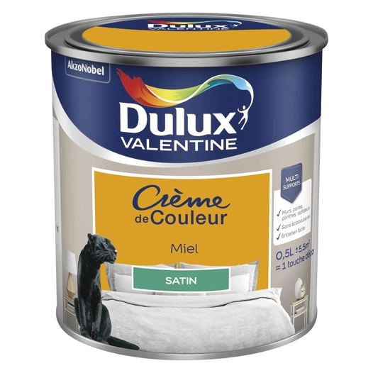 Valentine crème de couleur satin 0.5l miel - DULUX VALENTINE