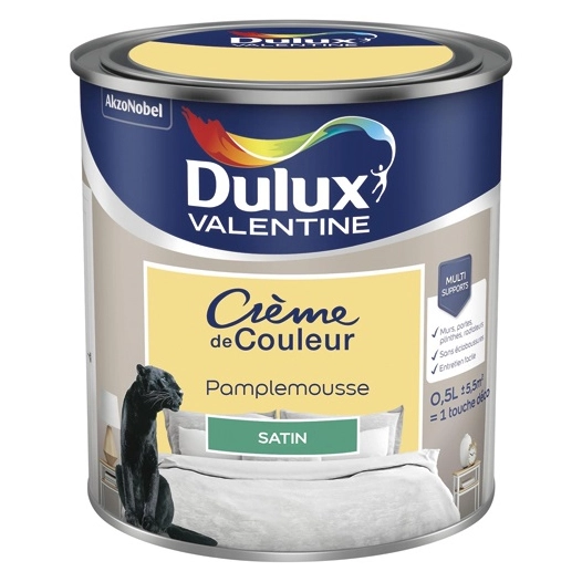 Valentine crème de couleur satin 0.5l pamplemousse - DULUX VALENTINE