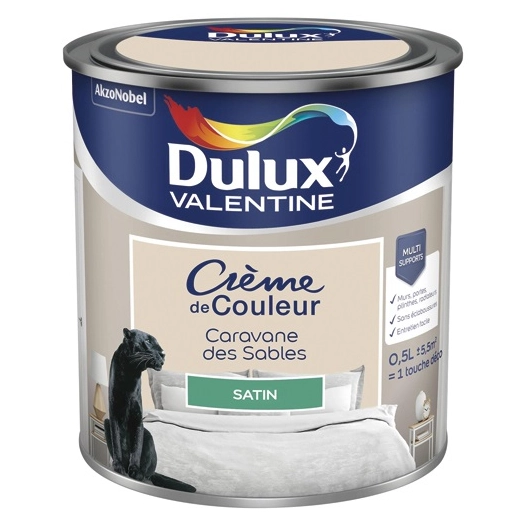 Valentine crème de couleur satin 0.5l caravane des sables - DULUX VALENTINE