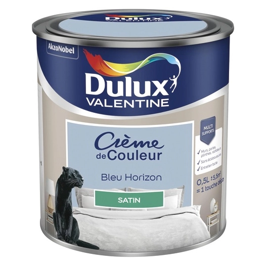 Valentine crème de couleur satin 0.5l bleu horizon - DULUX VALENTINE