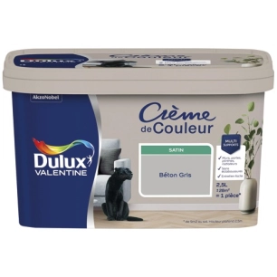 Valentine crème de couleur satin 2.5l béton gris - DULUX VALENTINE