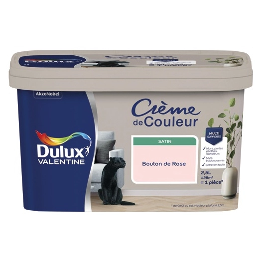 Valentine crème de couleur satin 2.5l bouton de rose - DULUX VALENTINE