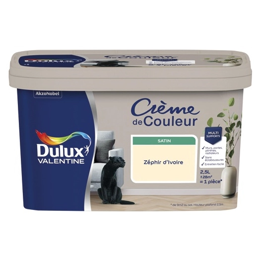 Valentine crème de couleur satin 2.5l zéphir ivoire - DULUX VALENTINE