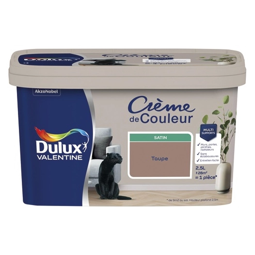 Valentine crème de couleur satin 2.5l taupe - DULUX VALENTINE