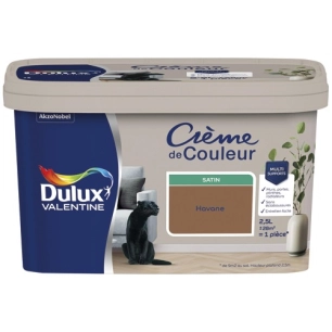 Peinture crème de couleur satin 2.5l havane - DULUX VALENTINE