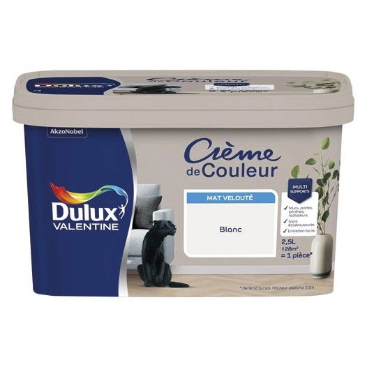 Valentine crème de couleur mat 2.5l blanc - DULUX VALENTINE