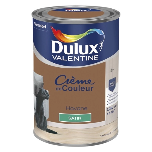 Valentine crème de couleur satin 1.25l havane - DULUX VALENTINE