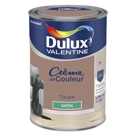 Valentine crème de couleur satin 1.25l taupe - DULUX VALENTINE
