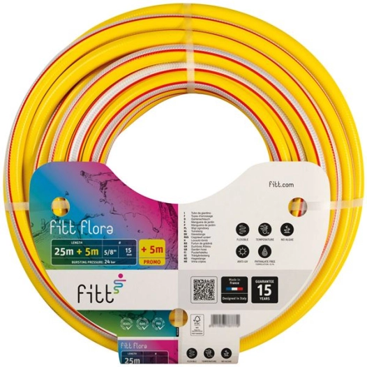 Tuyau Flora jaune diam.15mm 25m + 5m gratuits - FITT