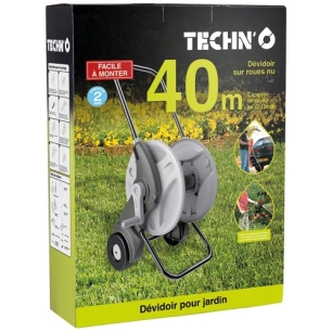 Dévidoir sur roues nu alu et plastique 40m - TECHN