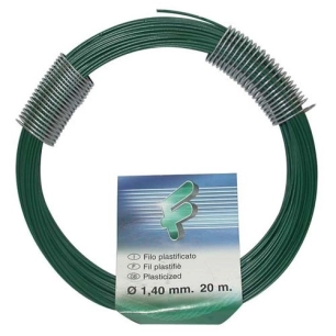5 Fil plastifié vert 1.4mm rouleau 20m - FILOMAT