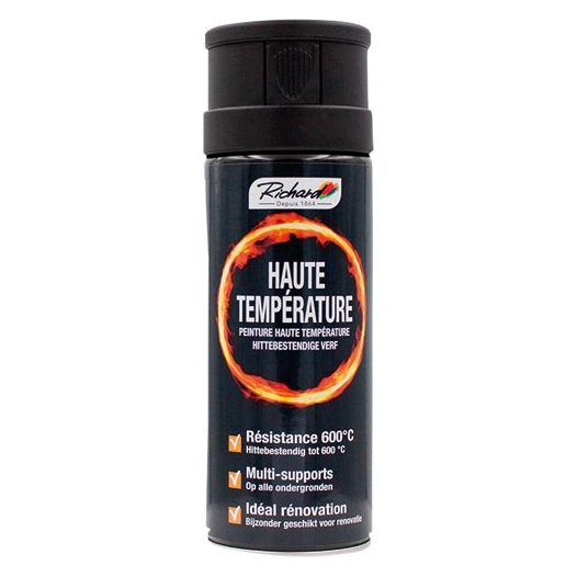 Aérosol 400ml resistante haute température 600°c noir - RICHARD COLORANTS