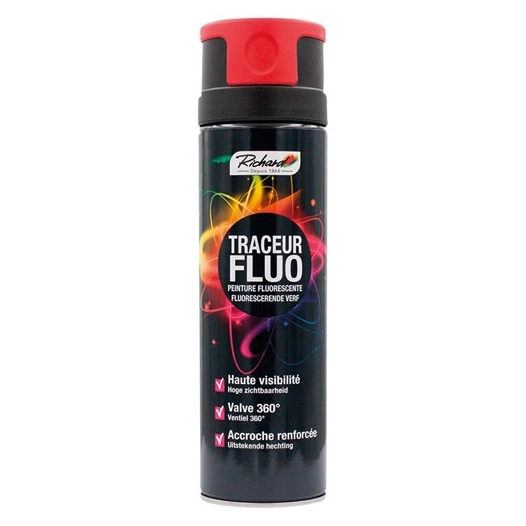 Aérosol 500ml traceur acrylique fluo rouge multi supports - RICHARD COLORANTS