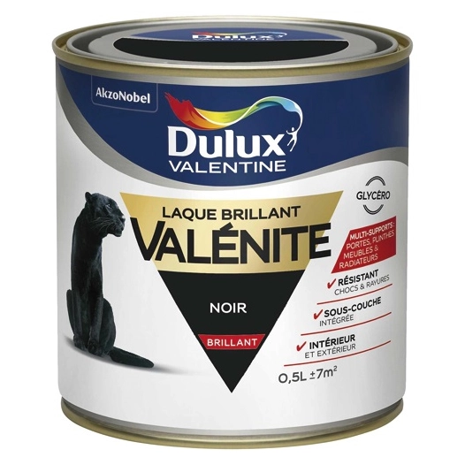 Laque valenite brillant 0.5L noir - DULUX VALENTINE