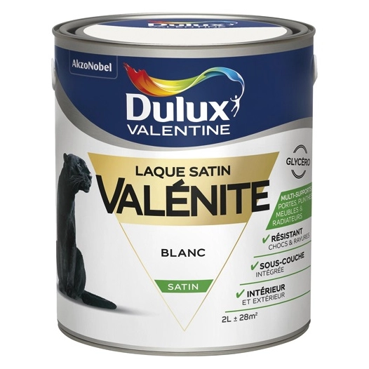 Laque valenite satin 2L blanc - DULUX VALENTINE