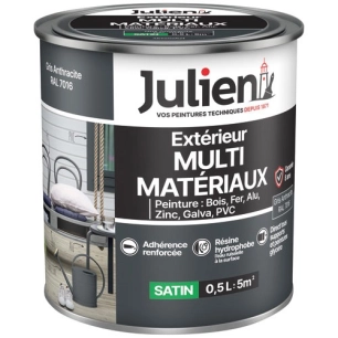 Peinture Julien multi matériaux gris anthracite 0.5l - JULIEN