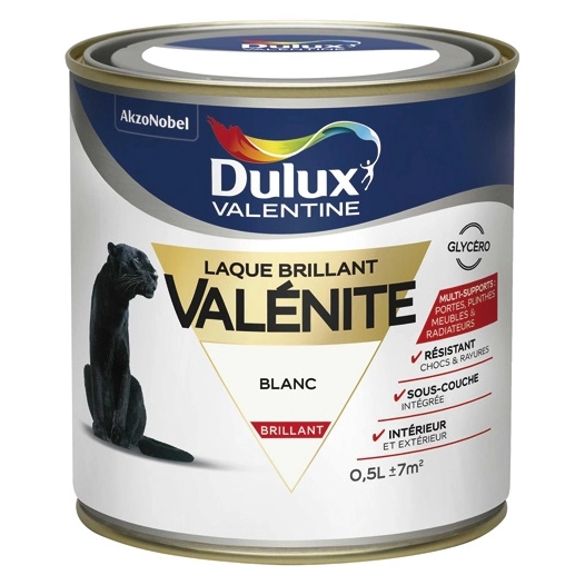 Laque valenite brillant 0.5L blanc - DULUX VALENTINE