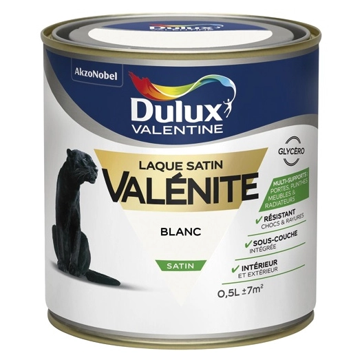 Laque valenite satin 0.5L blanc - DULUX VALENTINE