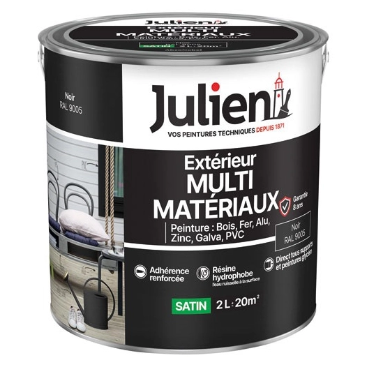 Peinture Julien multi matériaux noir 2l - JULIEN