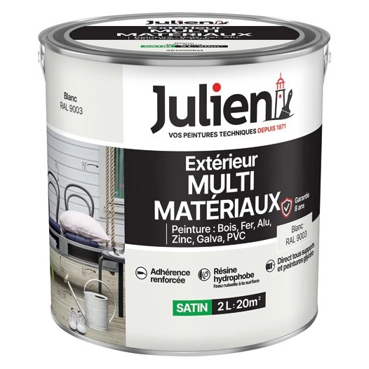 Peinture Julien multi matériaux blanc 2l - JULIEN