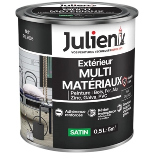 Peinture Julien multi matériaux noir 0.5l - JULIEN