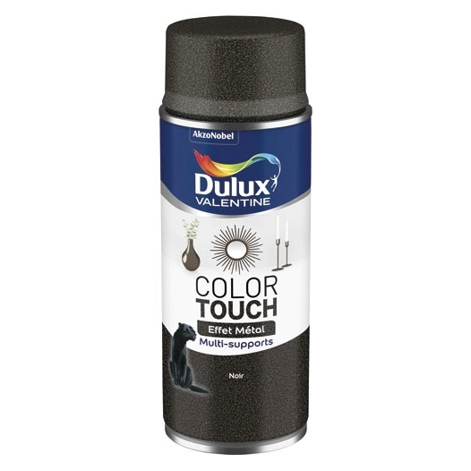 Aérosol Color Touch effet métal noir métallisé 400ml - DULUX VALENTINE