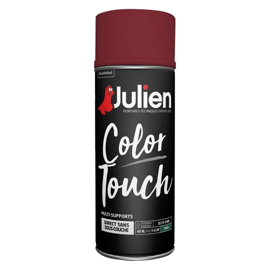Bombe peinture Color Touch - 400 mL - rouge basque satin - JULIEN
